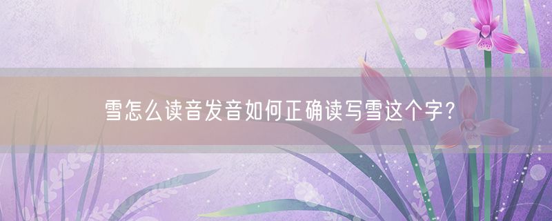 <strong>雪怎么读音发音如何正确读写雪这个字？</strong>