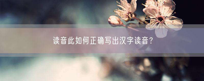 读音此如何正确写出汉字读音？