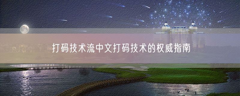 打码技术流中文打码技术的权威指南